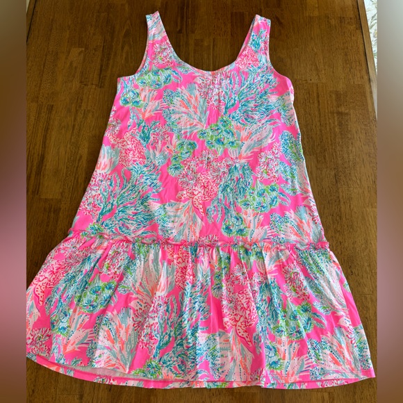 Lilly Pulitzer Skyelar Tank Dress SZ S Prosecco Pink Seaing Things - Picture 7 of 15